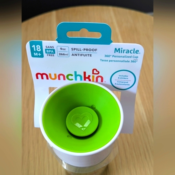 NWT Munchkin Kids 9oz Insulated Personalized BPA-Free Spill-Proof Miracle Cup - Picture 9 of 15